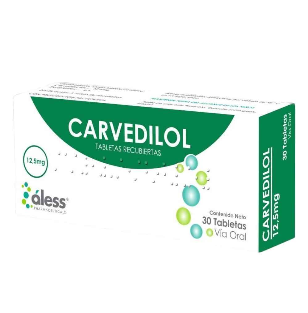 CARVEDILOL 12.5MG X 30TAB ALESS | FarmaBien