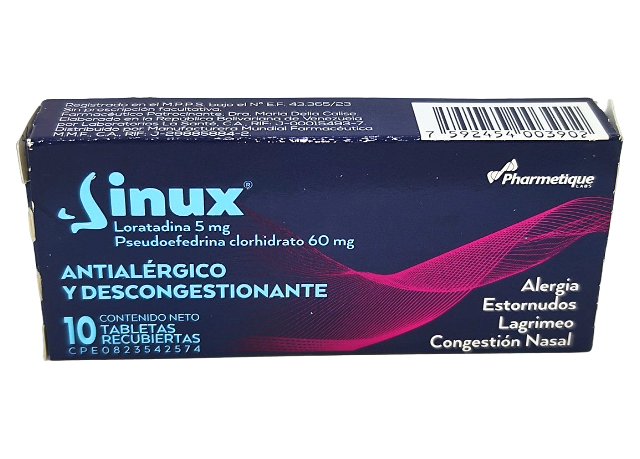 Sinux SINUX 5MG-60MG X 10 TAB | FarmaBien